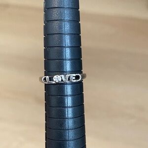 White Gold Petite 'Love' Ring